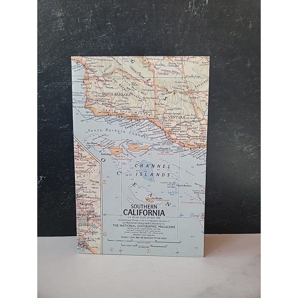 Southern California The National Geographic Magazine Map READ Description